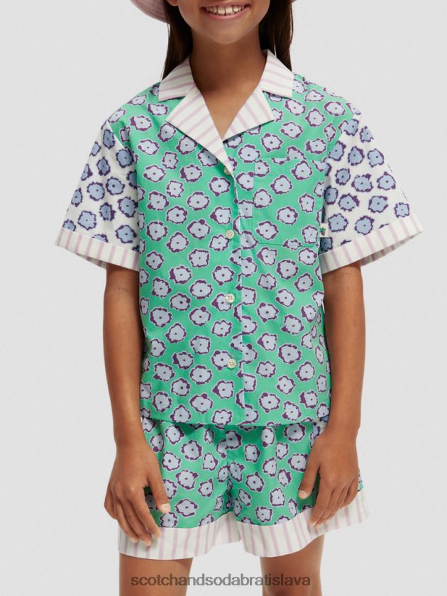 deti oblečenie patchwork makového poľa Scotch & Soda táborové tričko so zmiešanou potlačou 4ZV00D747