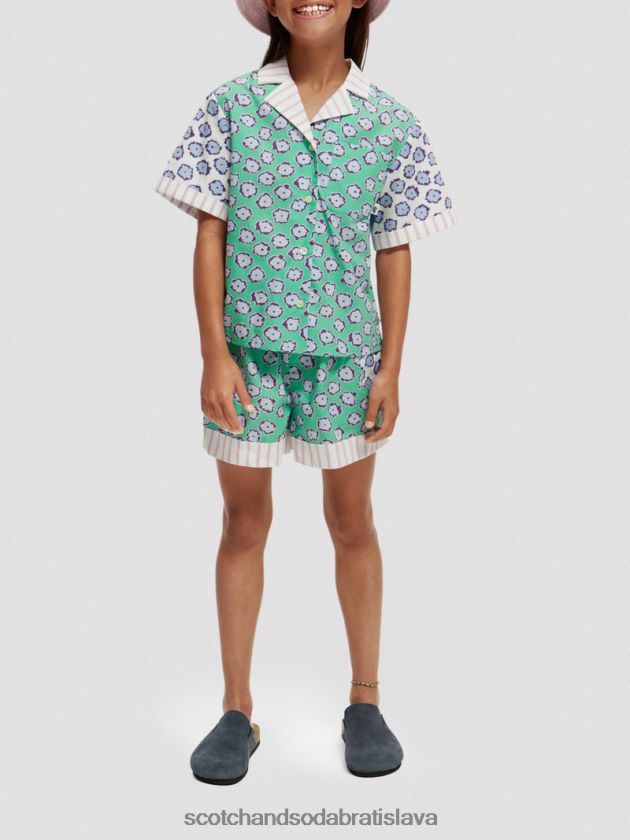 deti oblečenie patchwork makového poľa Scotch & Soda táborové tričko so zmiešanou potlačou 4ZV00D747