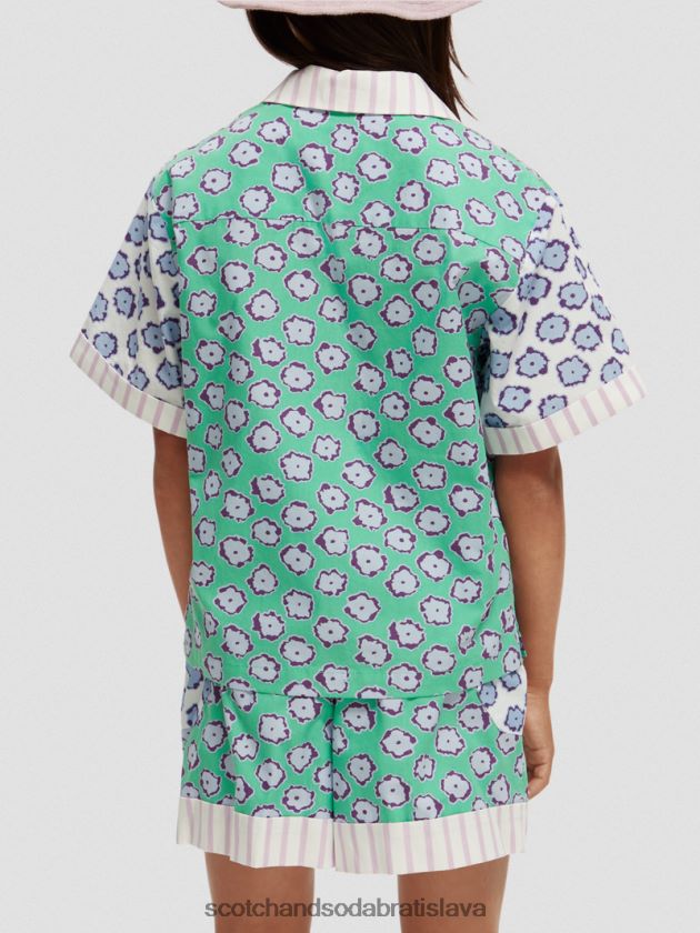 deti oblečenie patchwork makového poľa Scotch & Soda táborové tričko so zmiešanou potlačou 4ZV00D747