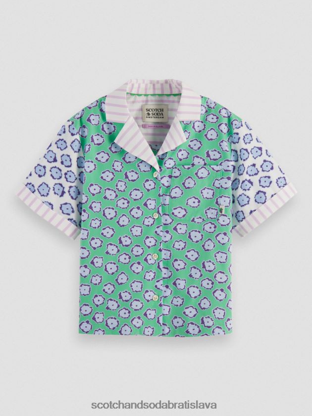 deti oblečenie patchwork makového poľa Scotch & Soda táborové tričko so zmiešanou potlačou 4ZV00D747