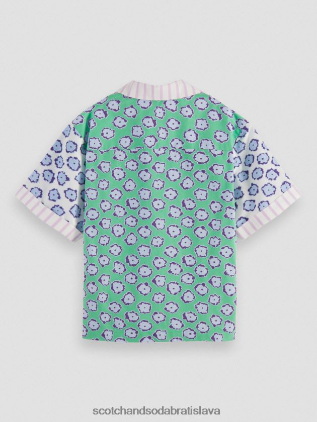 deti oblečenie patchwork makového poľa Scotch & Soda táborové tričko so zmiešanou potlačou 4ZV00D747