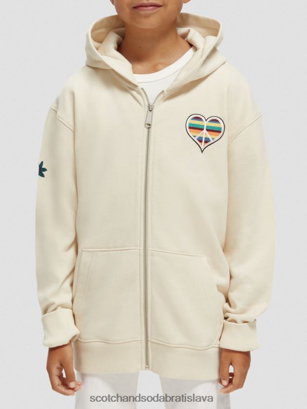 deti oblečenie ecru Scotch & Soda mikina s kapucňou zrodená pre lásku k umeleckým dielam 4ZV00D750