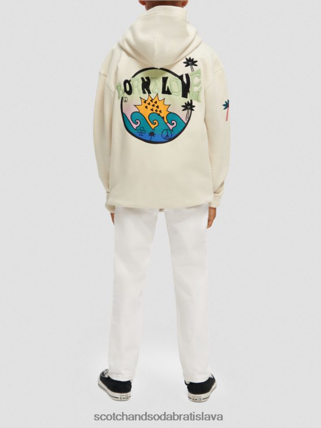 deti oblečenie ecru Scotch & Soda mikina s kapucňou zrodená pre lásku k umeleckým dielam 4ZV00D750