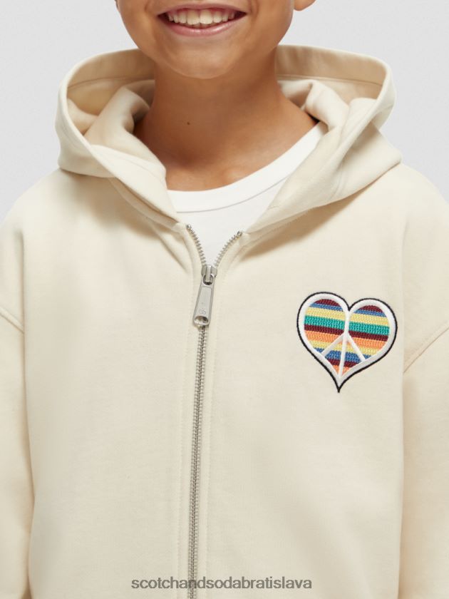 deti oblečenie ecru Scotch & Soda mikina s kapucňou zrodená pre lásku k umeleckým dielam 4ZV00D750