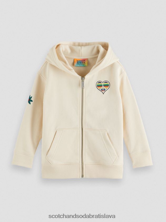 deti oblečenie ecru Scotch & Soda mikina s kapucňou zrodená pre lásku k umeleckým dielam 4ZV00D750
