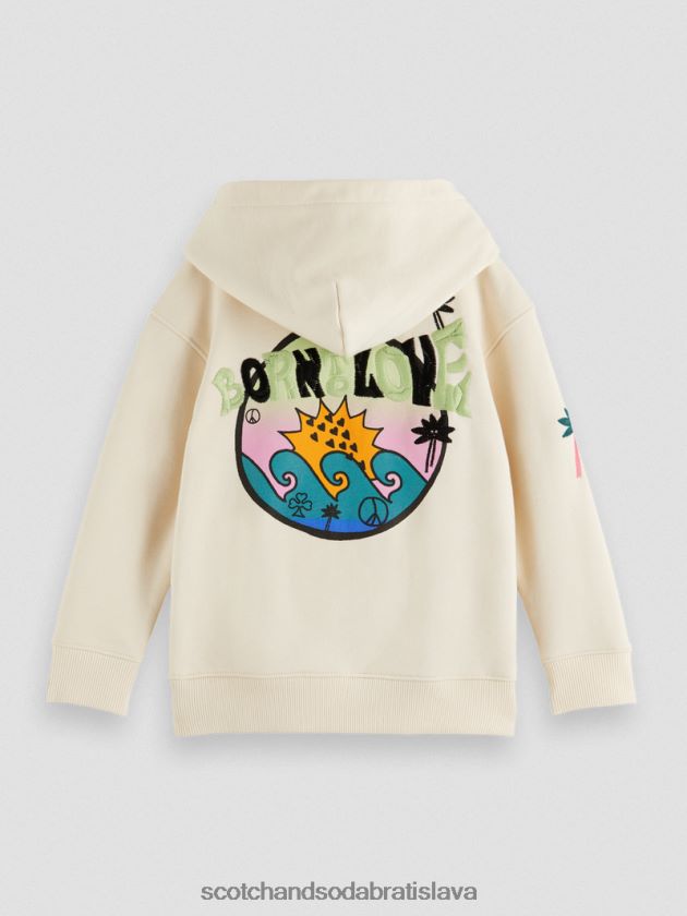 deti oblečenie ecru Scotch & Soda mikina s kapucňou zrodená pre lásku k umeleckým dielam 4ZV00D750