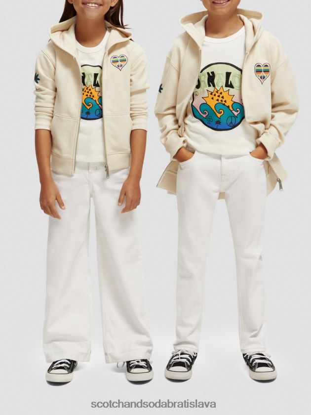 deti oblečenie ecru Scotch & Soda mikina s kapucňou zrodená pre lásku k umeleckým dielam 4ZV00D750