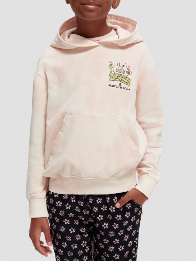 deti oblečenie jabloňový kvet Scotch & Soda Umelecká mikina voľného strihu s kapucňou 4ZV00D748