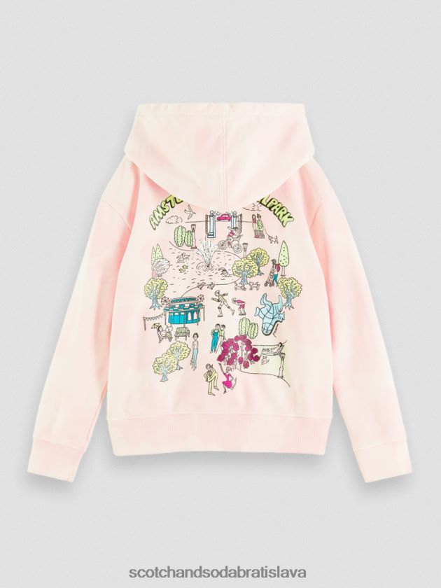 deti oblečenie jabloňový kvet Scotch & Soda Umelecká mikina voľného strihu s kapucňou 4ZV00D748