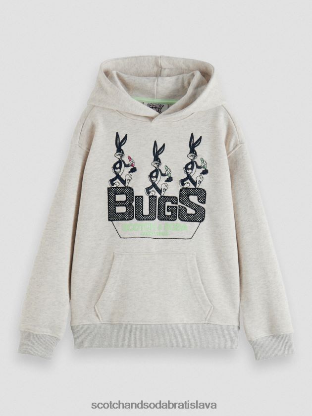 deti oblečenie off white melange Scotch & Soda vyšívaná mikina z organickej bavlny looney tunes 4ZV00D754