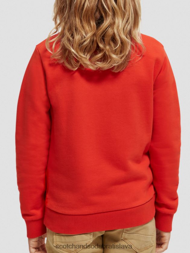 deti oblečenie paradajka Scotch & Soda umelecká mikina s výstrihom z organickej bavlny 4ZV00D775