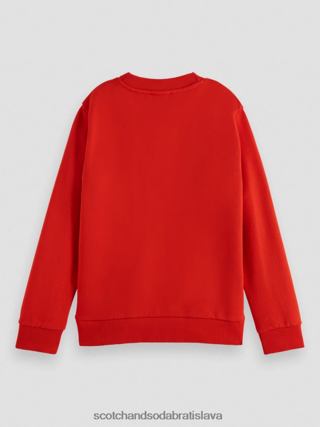 deti oblečenie paradajka Scotch & Soda umelecká mikina s výstrihom z organickej bavlny 4ZV00D775