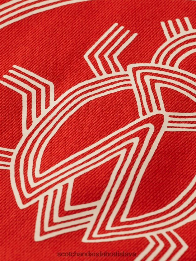 deti oblečenie paradajka Scotch & Soda umelecká mikina s výstrihom z organickej bavlny 4ZV00D775