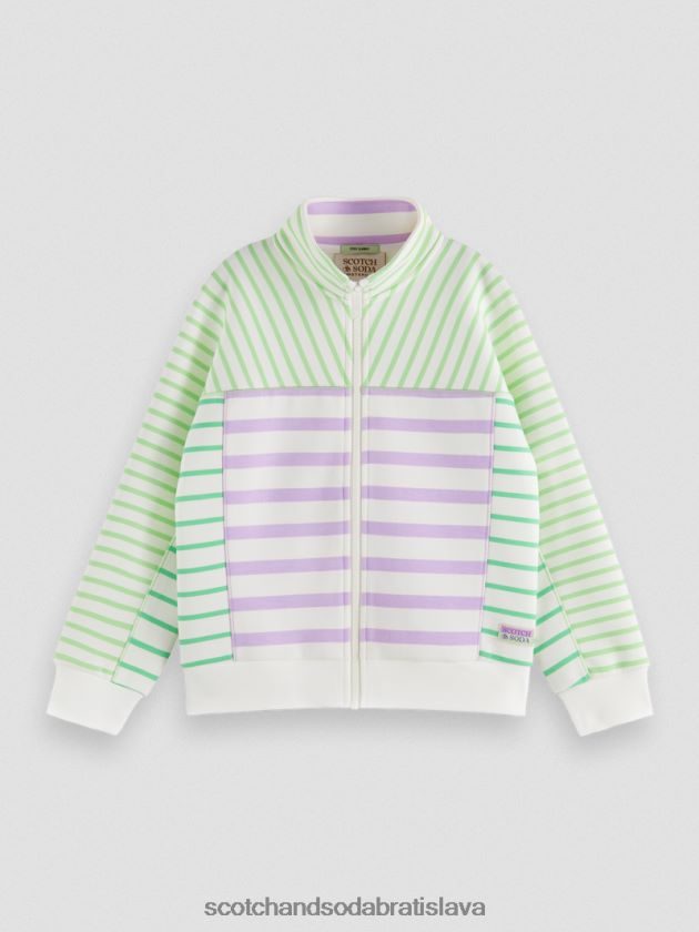 deti oblečenie pruhované Scotch & Soda mikina so zmiešanými pruhmi do polovice zipsu 4ZV00D753