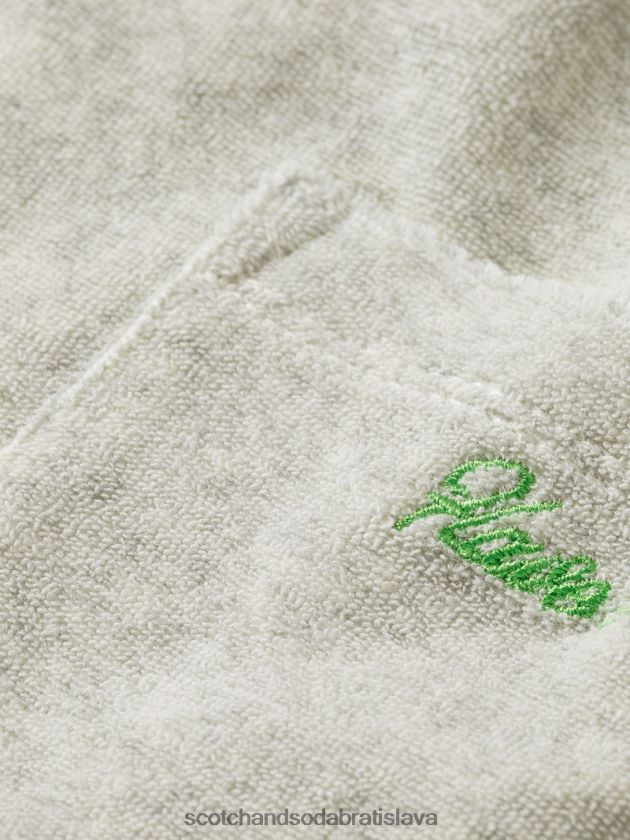 deti oblečenie sivá melanž Scotch & Soda vysoké cargo tepláky so širokými nohavicami 4ZV00D756