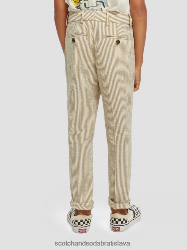 deti oblečenie pieskový pruh Scotch & Soda Voľný kužeľový strih pruhovaný seersucker chino 4ZV00D796