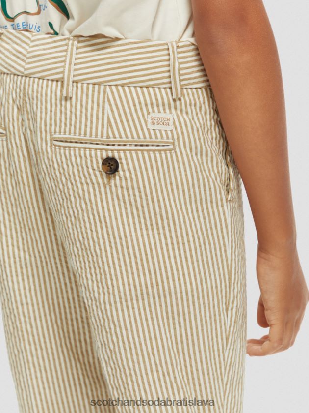 deti oblečenie pieskový pruh Scotch & Soda Voľný kužeľový strih pruhovaný seersucker chino 4ZV00D796