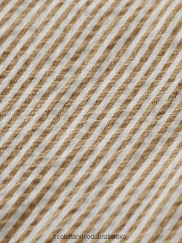 deti oblečenie pieskový pruh Scotch & Soda Voľný kužeľový strih pruhovaný seersucker chino 4ZV00D796