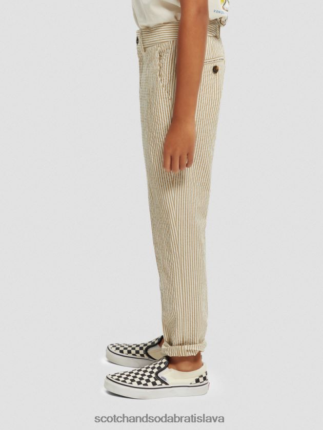 deti oblečenie pieskový pruh Scotch & Soda Voľný kužeľový strih pruhovaný seersucker chino 4ZV00D796