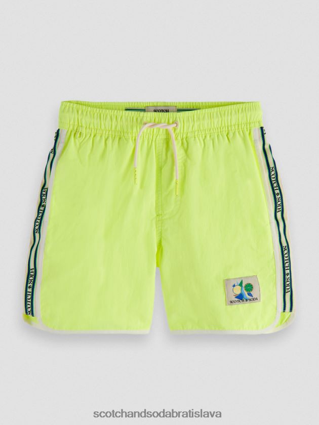 deti oblečenie neónový citrón Scotch & Soda plavecké šortky so zmiešanými pruhmi 4ZV00D812