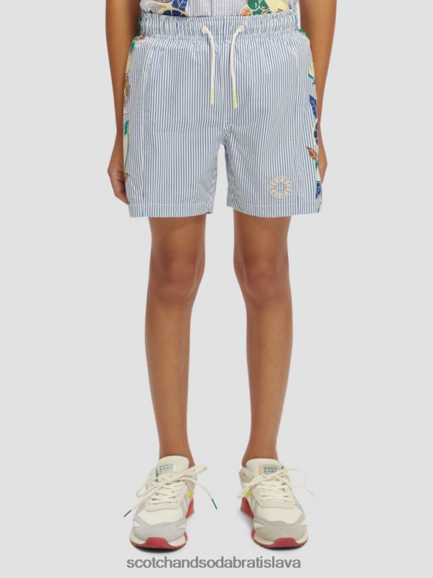 deti oblečenie seersucker prúžok Scotch & Soda plavkové šortky s potlačou v strednej dĺžke 4ZV00D813