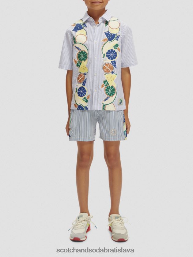 deti oblečenie seersucker prúžok Scotch & Soda plavkové šortky s potlačou v strednej dĺžke 4ZV00D813