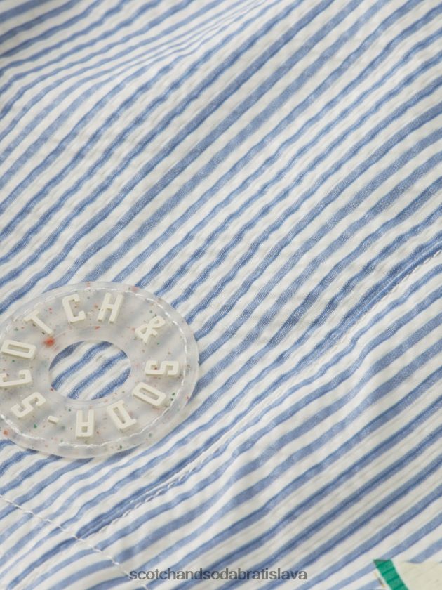 deti oblečenie seersucker prúžok Scotch & Soda plavkové šortky s potlačou v strednej dĺžke 4ZV00D813