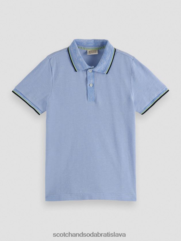 deti oblečenie modrá melanž Scotch & Soda kontrastné pólo 4ZV00D780