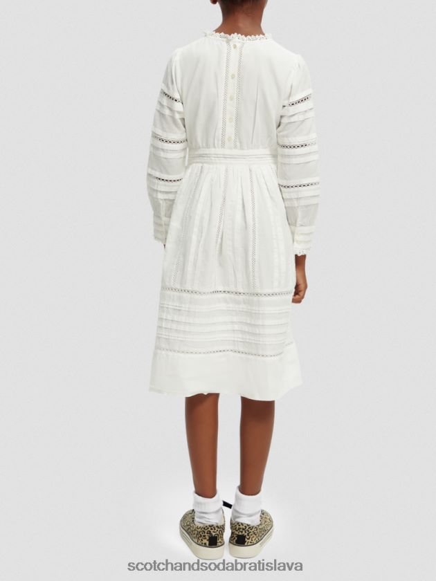 deti oblečenie off white Scotch & Soda midi šaty z organickej bavlny s dlhým rukávom 4ZV00D728