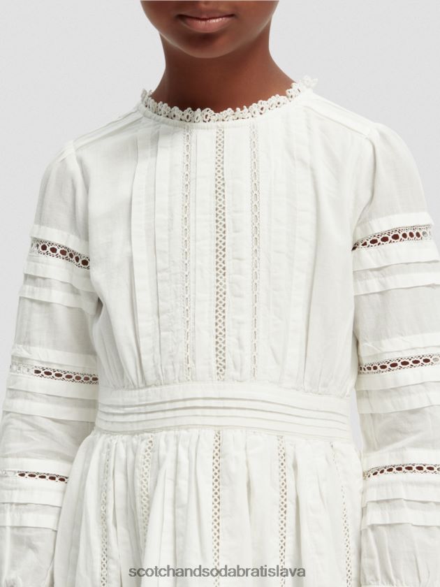 deti oblečenie off white Scotch & Soda midi šaty z organickej bavlny s dlhým rukávom 4ZV00D728