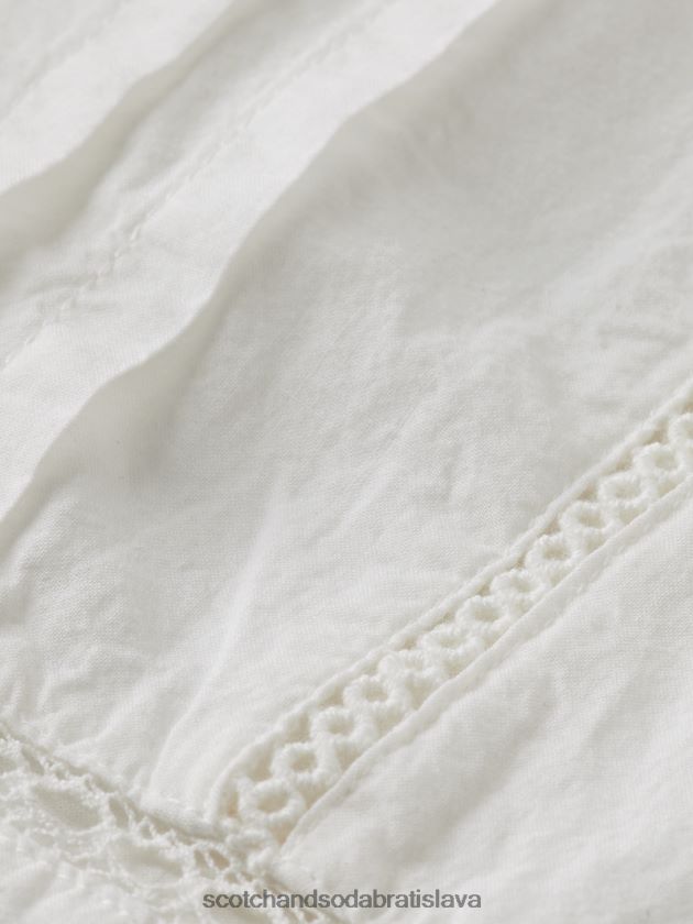 deti oblečenie off white Scotch & Soda midi šaty z organickej bavlny s dlhým rukávom 4ZV00D728