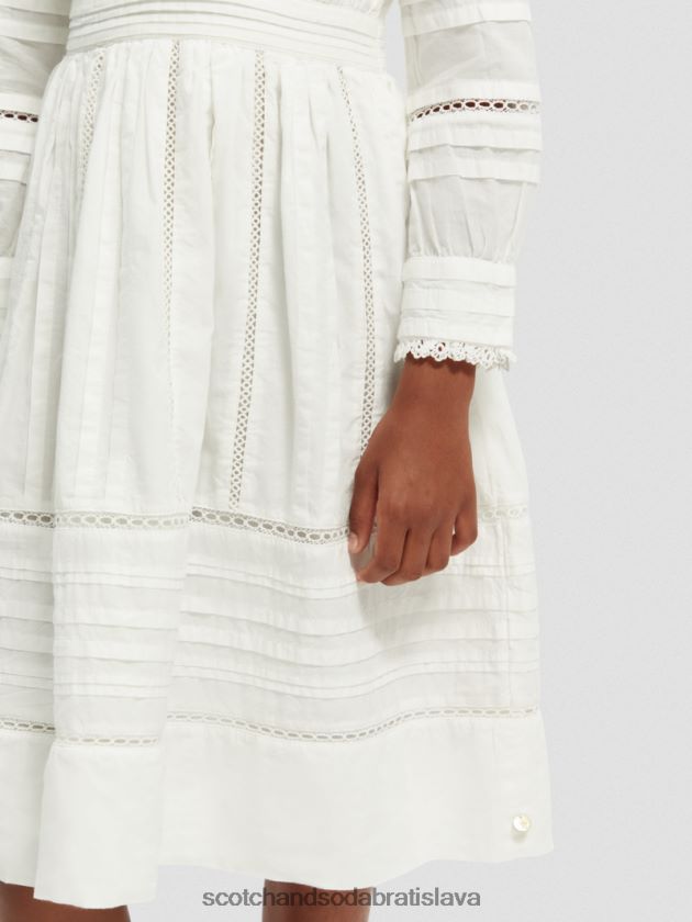 deti oblečenie off white Scotch & Soda midi šaty z organickej bavlny s dlhým rukávom 4ZV00D728