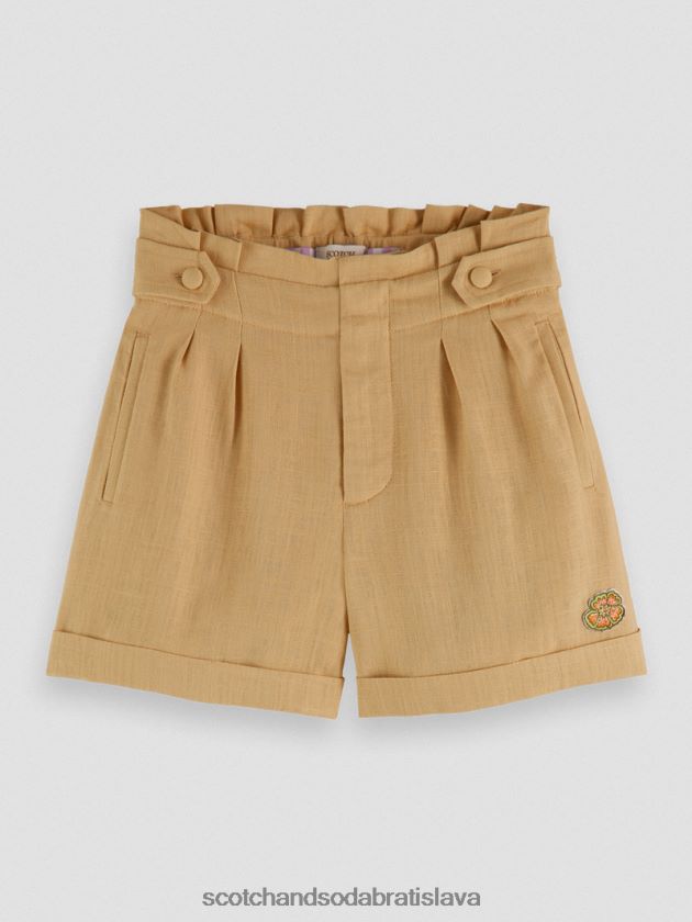 deti oblečenie piesku Scotch & Soda kárované vysoké široké šortky 4ZV00D767