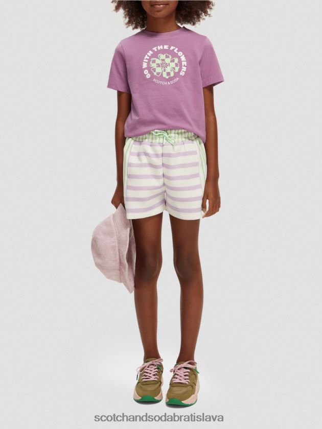 deti oblečenie pruhované Scotch & Soda teplákové šortky so zmiešanými pruhmi 4ZV00D765