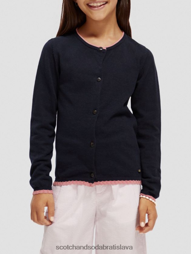 deti oblečenie noc Scotch & Soda pletený kardigan s kontrastným lemom 4ZV00D735