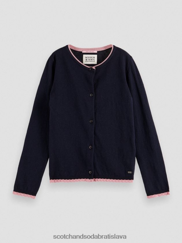 deti oblečenie noc Scotch & Soda pletený kardigan s kontrastným lemom 4ZV00D735