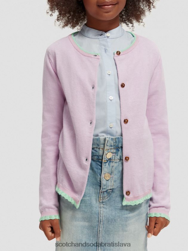 deti oblečenie orchidea Scotch & Soda pletený kardigan s kontrastným lemom 4ZV00D734