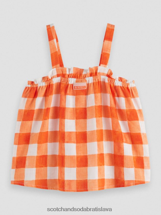 deti oblečenie papája bistro kontrola Scotch & Soda károvaný top z ľanovej zmesi 4ZV00D746