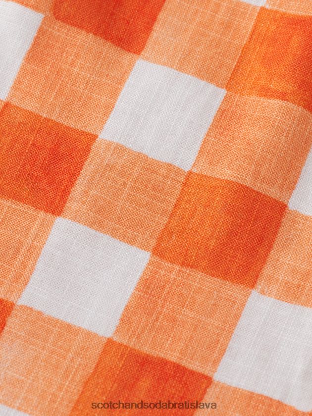 deti oblečenie papája bistro kontrola Scotch & Soda károvaný top z ľanovej zmesi 4ZV00D746