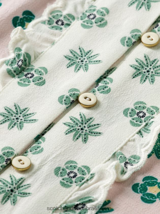 deti oblečenie patchworkový kvet Scotch & Soda top so zmiešanou potlačou s dlhým rukávom 4ZV00D743