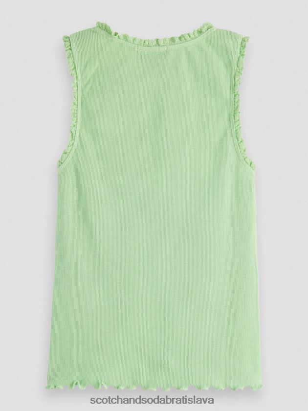 deti oblečenie vápno Scotch & Soda vypasované tielko z rebrovaného úpletu 4ZV00D745