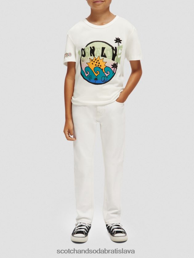 deti oblečenie off white Scotch & Soda tričko zrodené pre lásku k umeleckým dielam 4ZV00D742