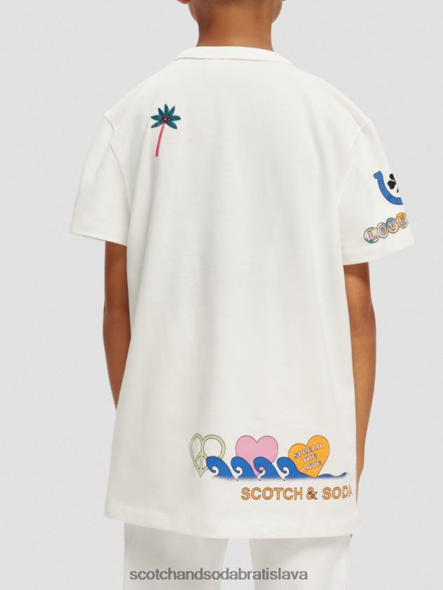 deti oblečenie off white Scotch & Soda tričko zrodené pre lásku k umeleckým dielam 4ZV00D742