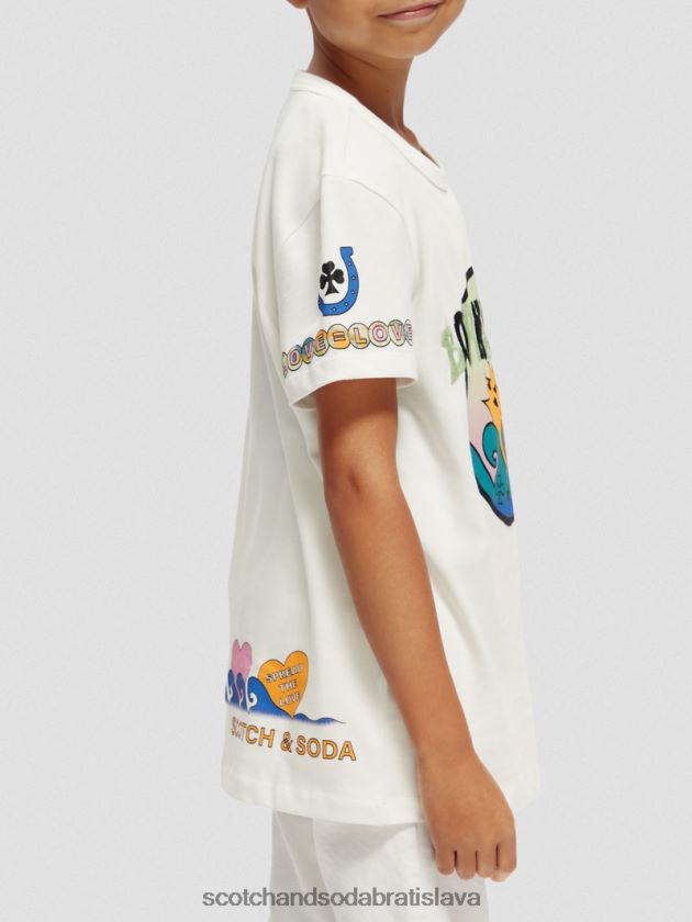 deti oblečenie off white Scotch & Soda tričko zrodené pre lásku k umeleckým dielam 4ZV00D742