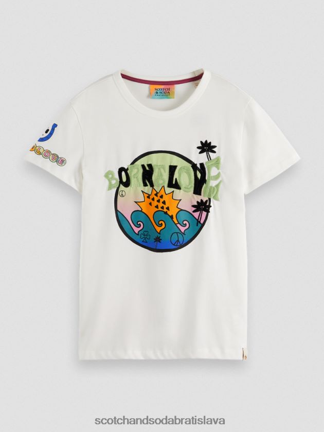 deti oblečenie off white Scotch & Soda tričko zrodené pre lásku k umeleckým dielam 4ZV00D742