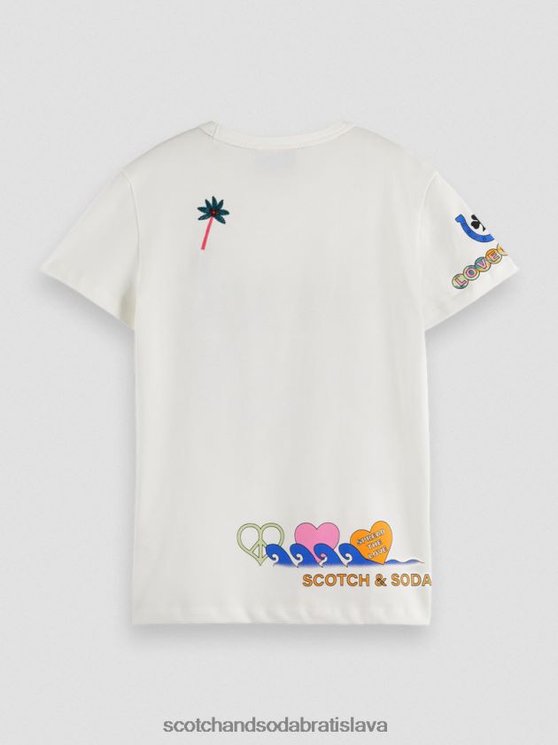 deti oblečenie off white Scotch & Soda tričko zrodené pre lásku k umeleckým dielam 4ZV00D742