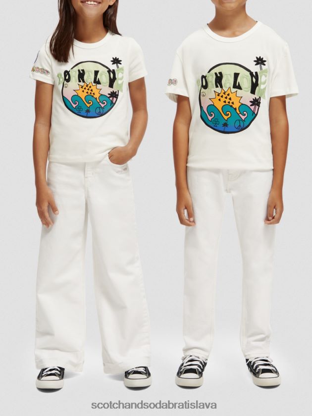 deti oblečenie off white Scotch & Soda tričko zrodené pre lásku k umeleckým dielam 4ZV00D742