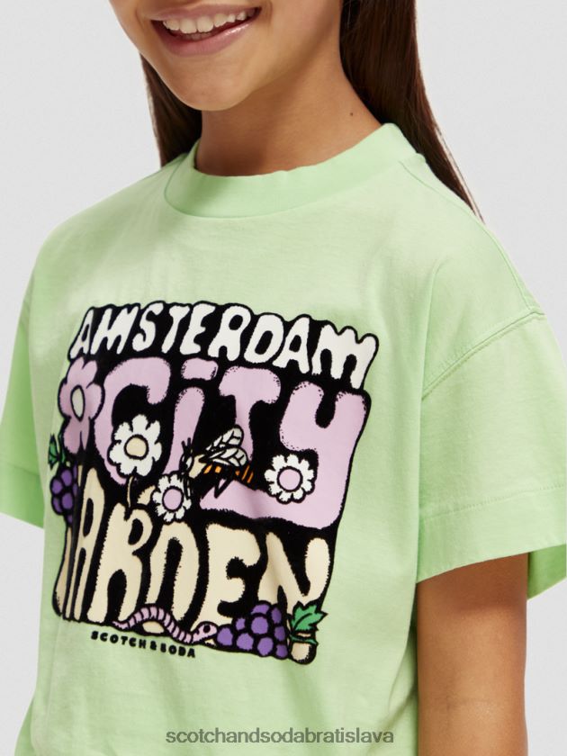 deti oblečenie vápno Scotch & Soda Umelecké tričko voľného strihu z organickej bavlny 4ZV00D738