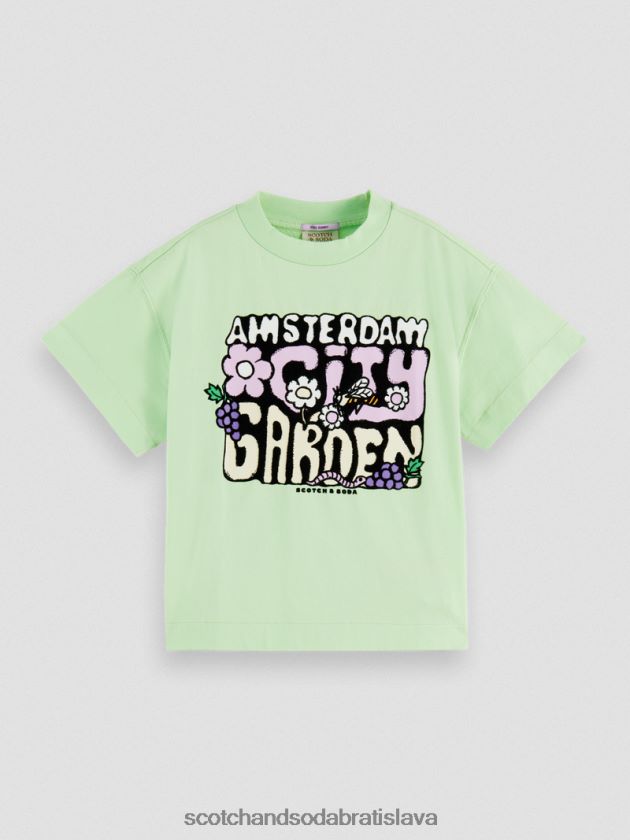 deti oblečenie vápno Scotch & Soda Umelecké tričko voľného strihu z organickej bavlny 4ZV00D738