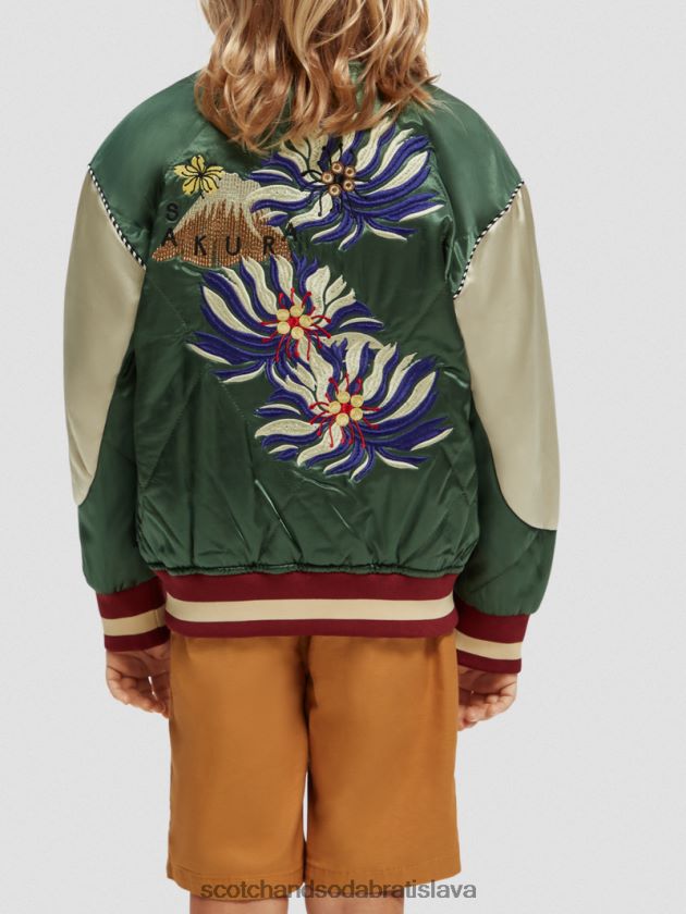 deti oblečenie vojenské Scotch & Soda vyšívaný saténový bomber 4ZV00D791